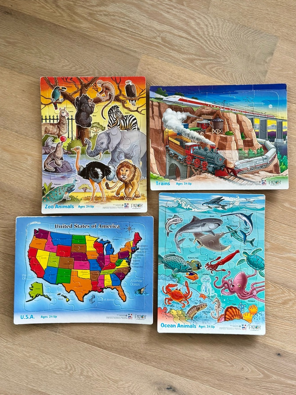 Set of 4 Vintage Tray Puzzles